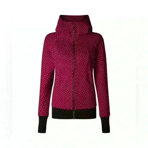 Lululemon Scuba Hoodie III, Deep Dive Berry Rumble Black / Black size 8 - Picture 3 of 12